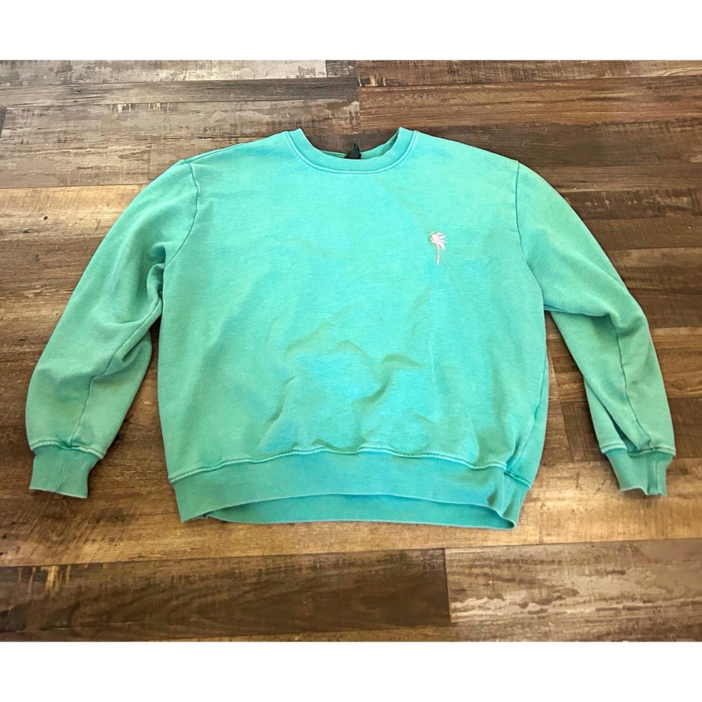 Wild Fable Women's Green Crew Neck Pullover Sweatshirt Beach Vibes Graphic S - Picture 1 of 4